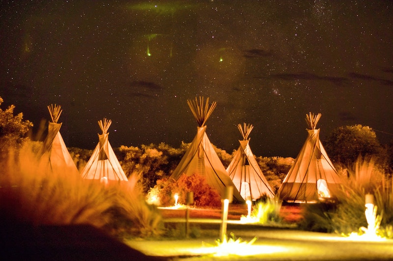 Glamping at night